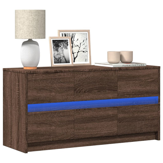 TV-Møbel Brun Eik TV-benk med LED 100x34x50 cm