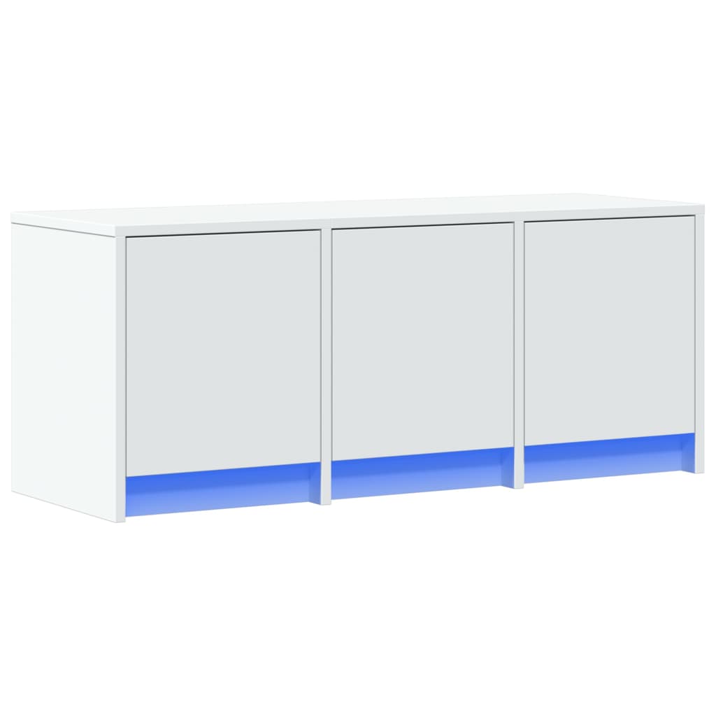 TV-Møbel Hvit TV-benk med LED 97x34x40 cm