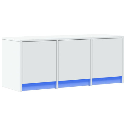 TV-Møbel Hvit TV-benk med LED 97x34x40 cm
