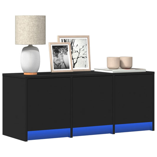 TV-Møbel Svart TV-benk med LED 97x34x40 cm