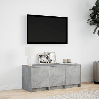 TV-Møbel Betonggrå TV-benk med LED 97x34x40 cm