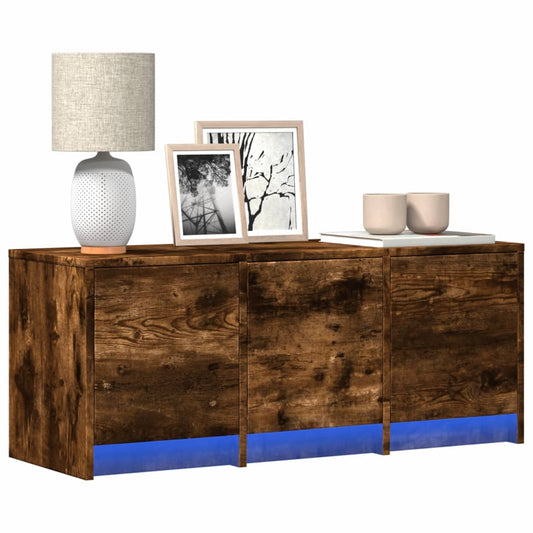TV-Møbel Røkt Eik TV-benk med LED 97x34x40 cm