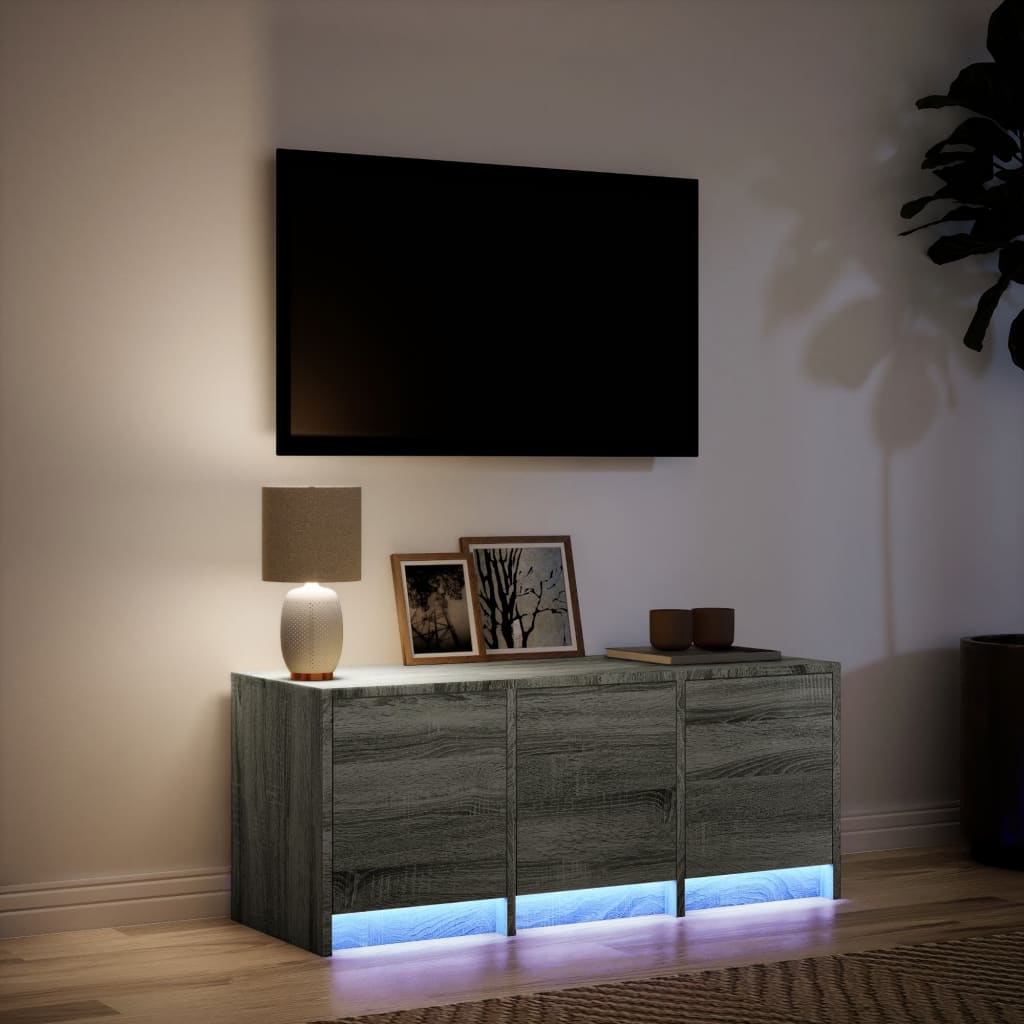 TV-Møbel Sonoma Grå TV-benk med LED 97x34x40 cm
