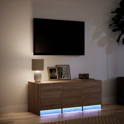 TV-Møbel Brun Eik TV-benk med LED 97x34x40 cm