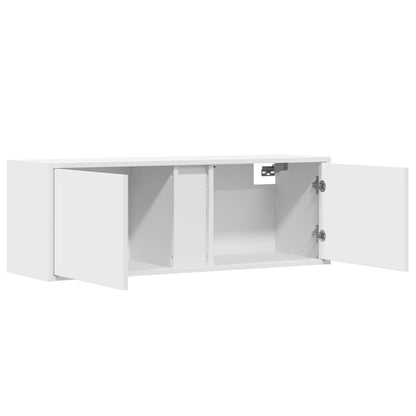 TV-Møbel Hvit Tv-benk med LED 100x31x35 cm