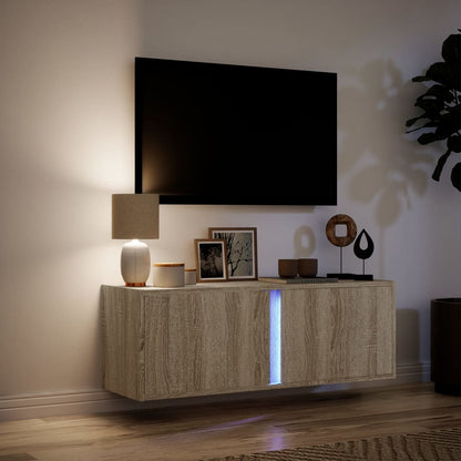 TV-Møbel Sonoma Eik Tv-benk med LED 100x31x35 cm