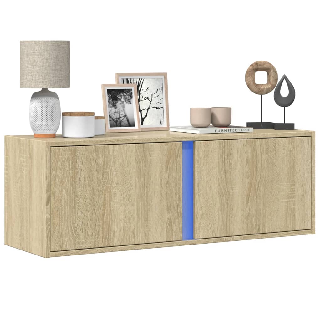 TV-Møbel Sonoma Eik Tv-benk med LED 100x31x35 cm