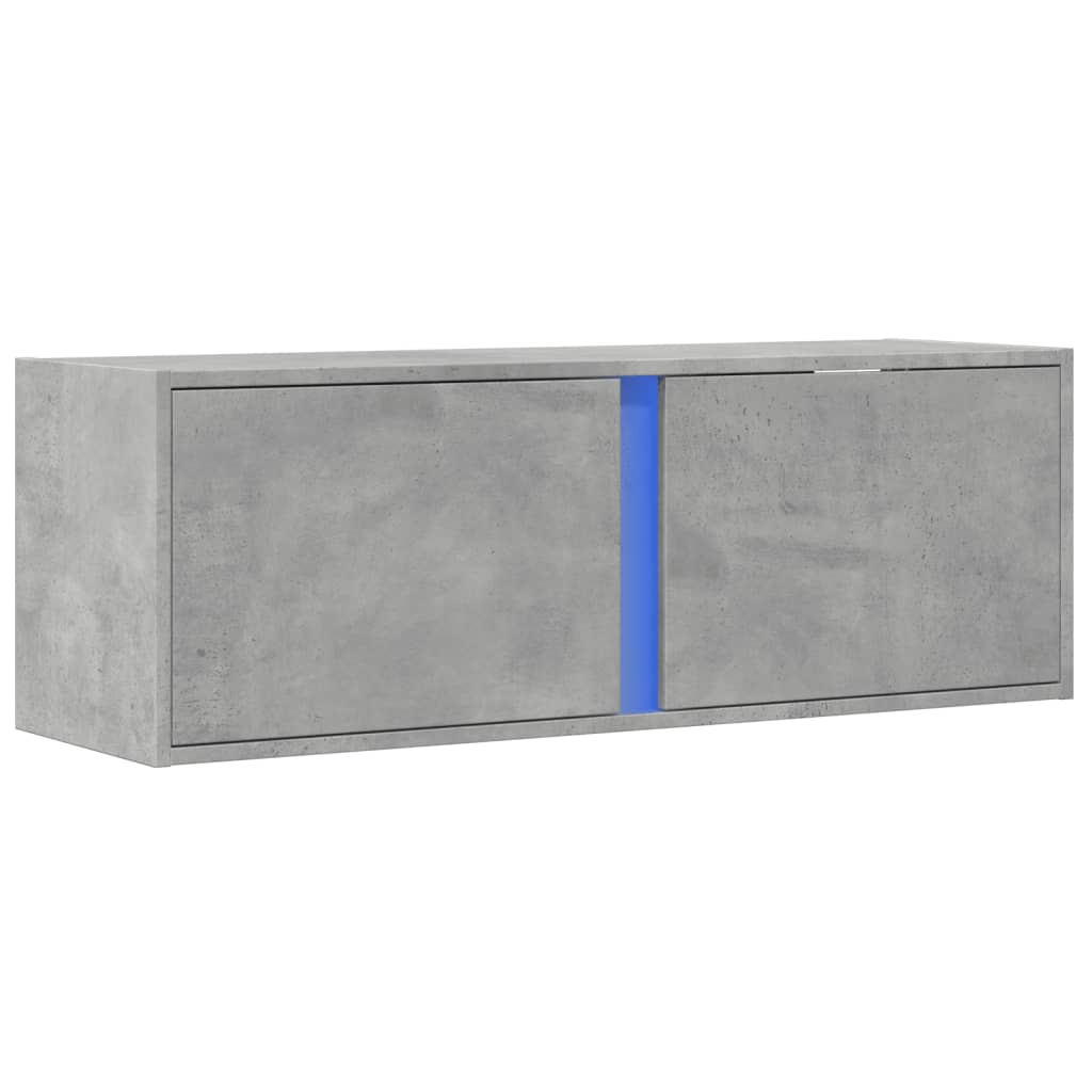 TV-Møbel Betonggrå Tv-benk med LED-lys 100x31x35 cm
