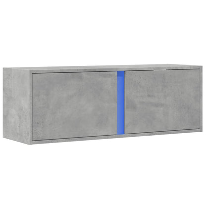 TV-Møbel Betonggrå Tv-benk med LED-lys 100x31x35 cm