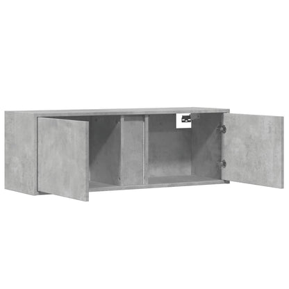 TV-Møbel Betonggrå Tv-benk med LED-lys 100x31x35 cm