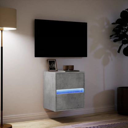 TV-Møbel Betonggrå Tv-benk med LED-lys 41x31x45 cm