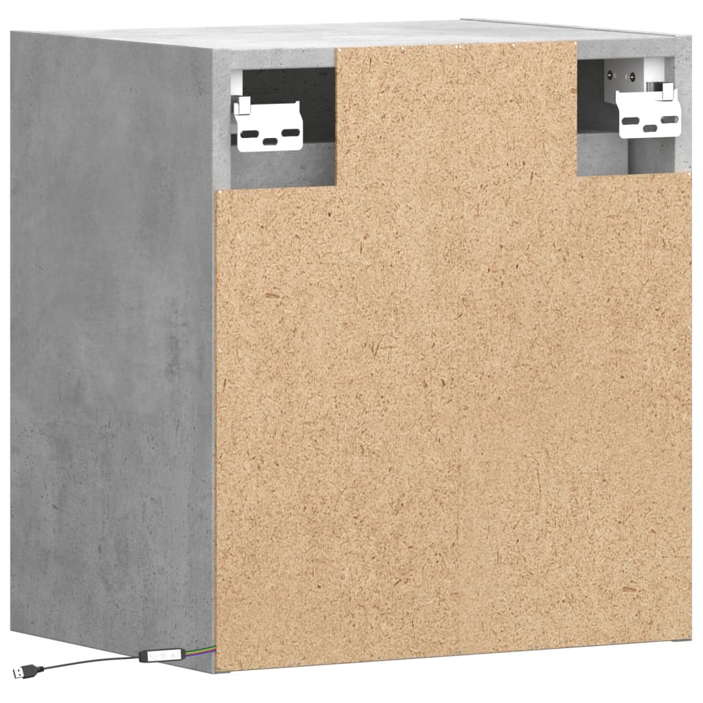 TV-Møbel Betonggrå Tv-benk med LED-lys 41x31x45 cm