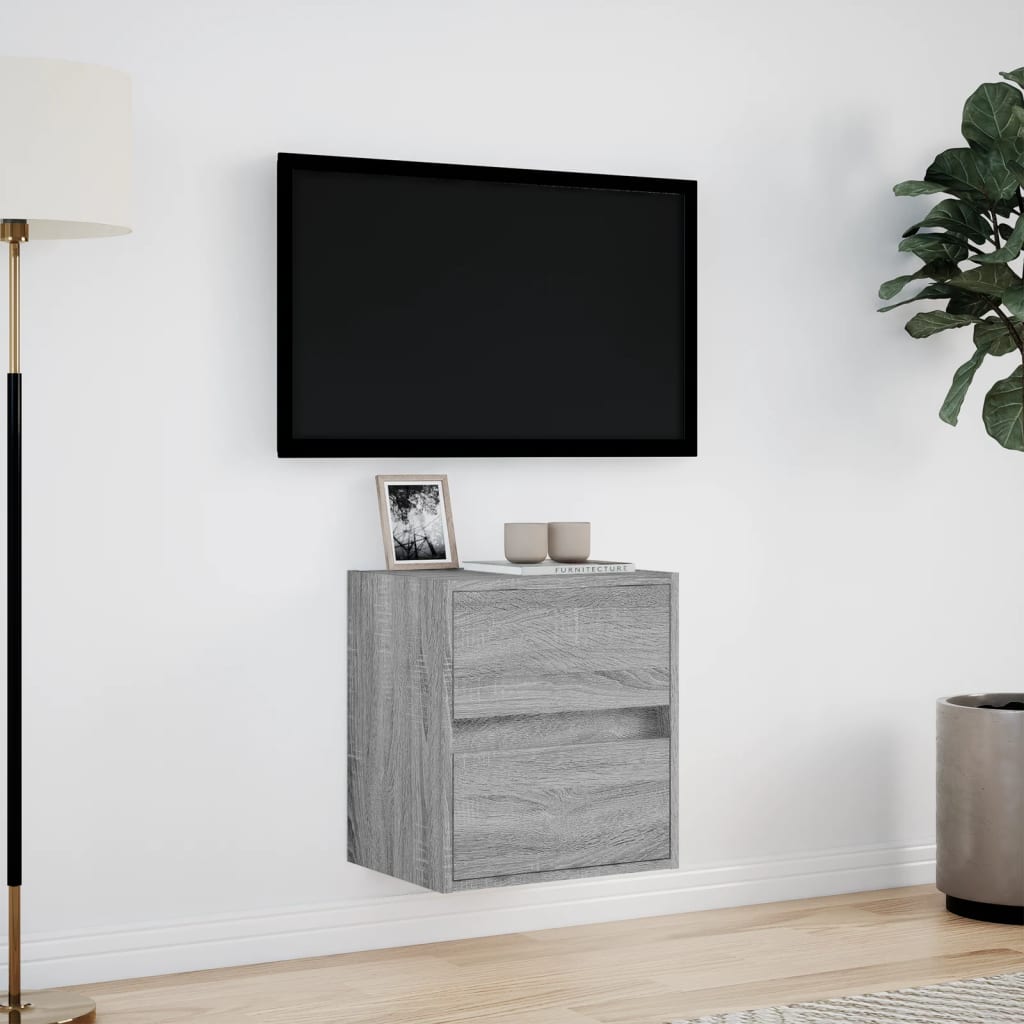 TV-Møbel Sonoma Grå Tv-benk med LED 41x31x45 cm