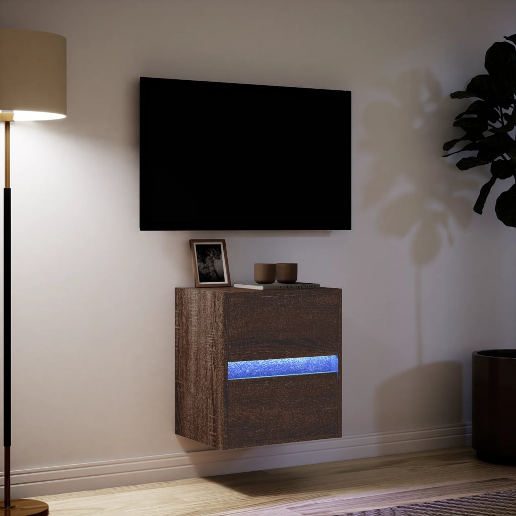 TV-Møbel Brun Eik Tv-benk med LED 41x31x45 cm