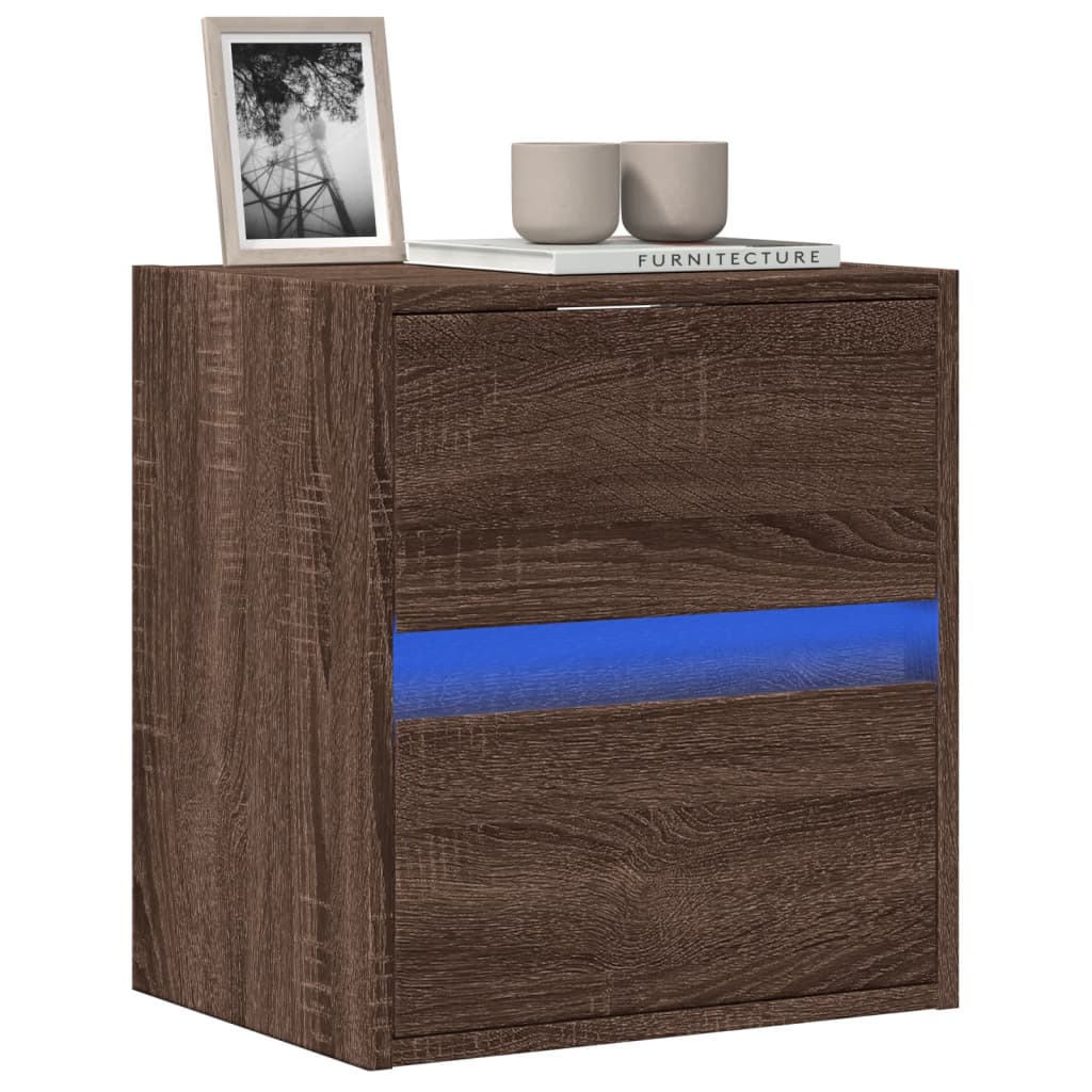 TV-Møbel Brun Eik Tv-benk med LED 41x31x45 cm
