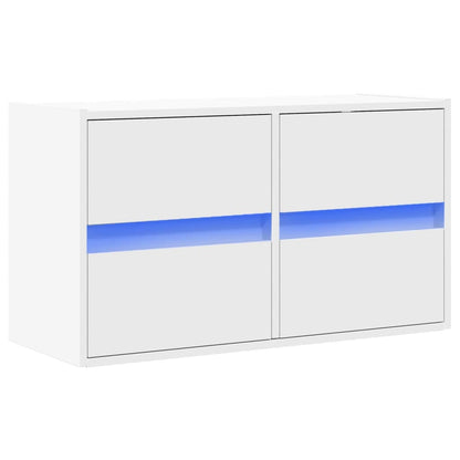 TV-Møbel Hvit TV-benk med LED 80x31x45 cm