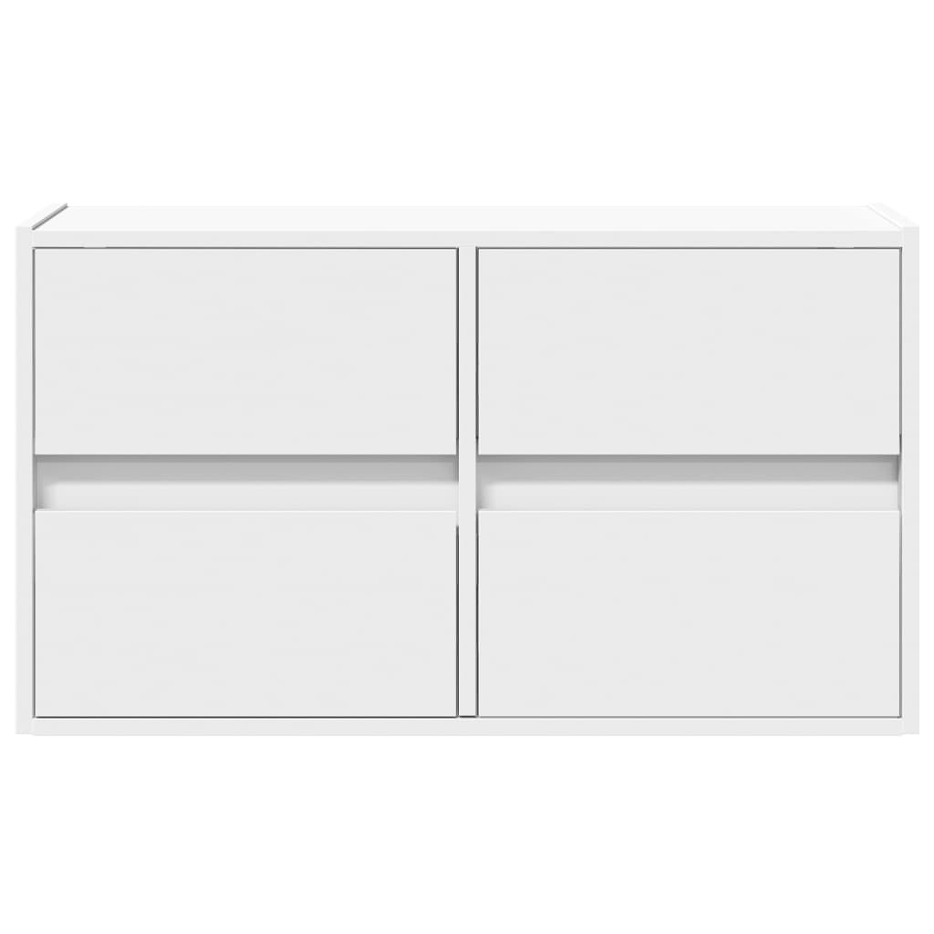TV-Møbel Hvit TV-benk med LED 80x31x45 cm