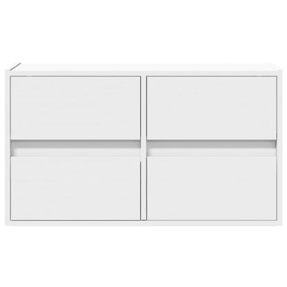 TV-Møbel Hvit TV-benk med LED 80x31x45 cm