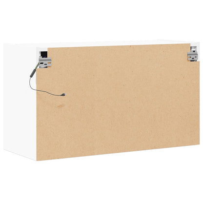 TV-Møbel Hvit TV-benk med LED 80x31x45 cm