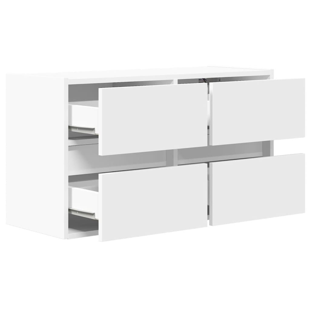 TV-Møbel Hvit TV-benk med LED 80x31x45 cm