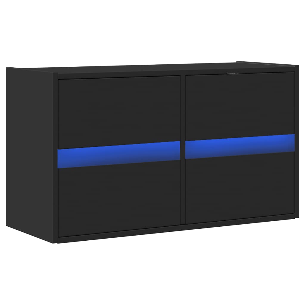 TV-Møbel Svart TV-benk med LED 80x31x45 cm