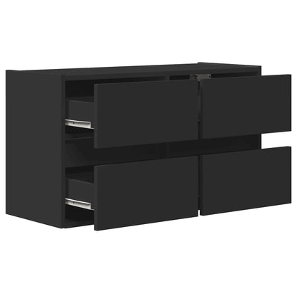 TV-Møbel Svart TV-benk med LED 80x31x45 cm