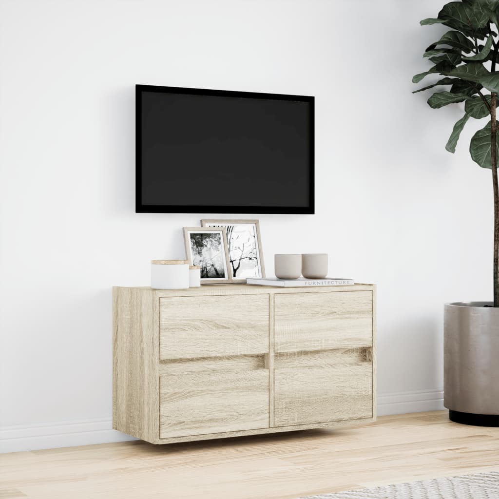 TV-Møbel Sonoma Eik TV-benk med LED 80x31x45 cm