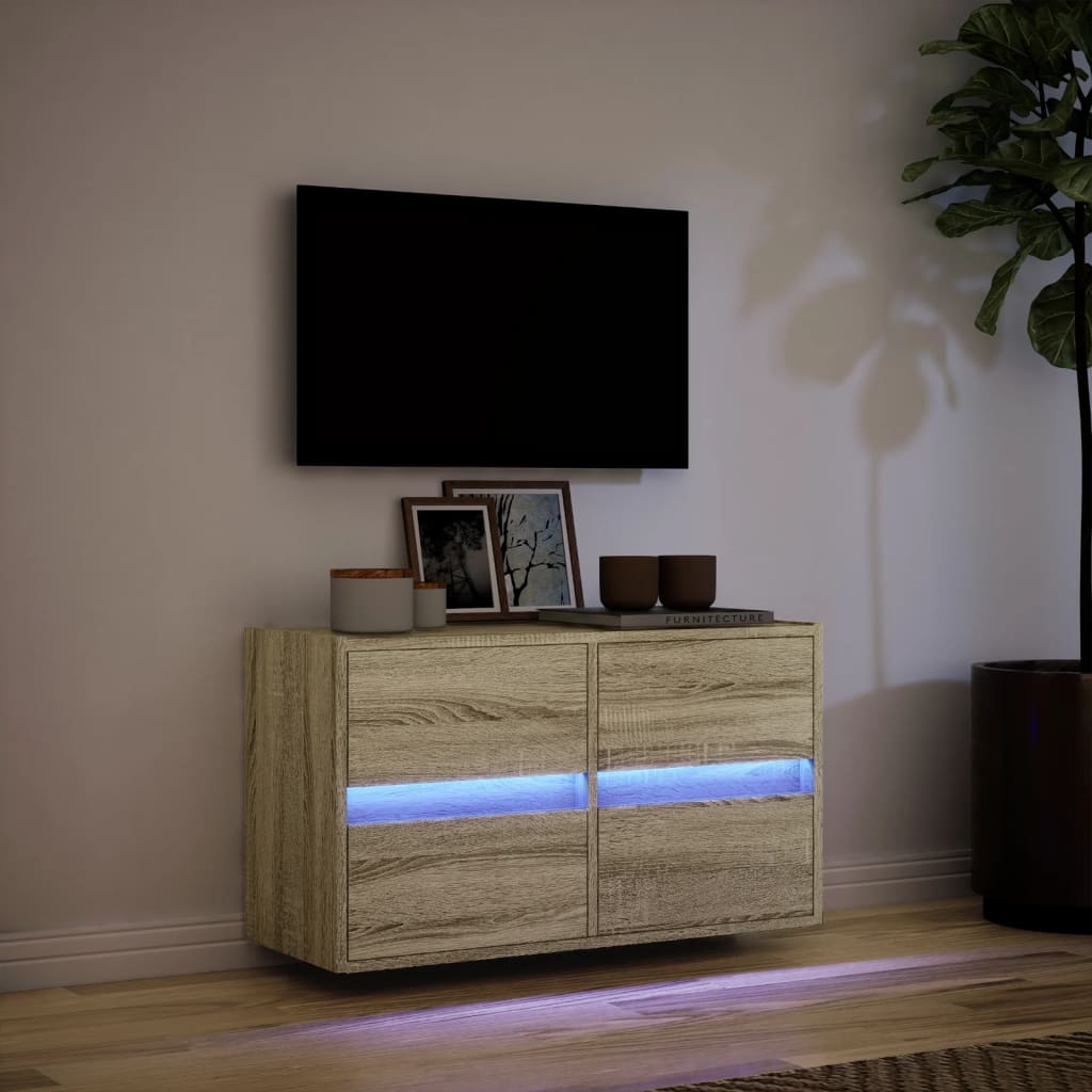 TV-Møbel Sonoma Eik TV-benk med LED 80x31x45 cm