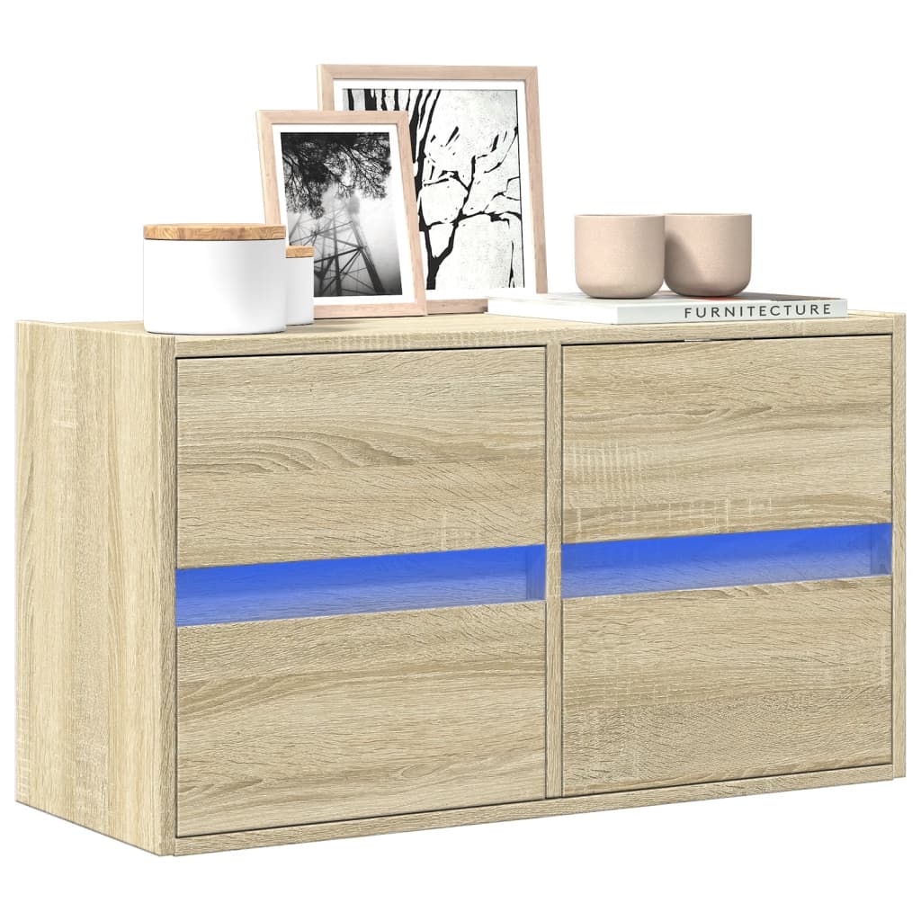 TV-Møbel Sonoma Eik TV-benk med LED 80x31x45 cm