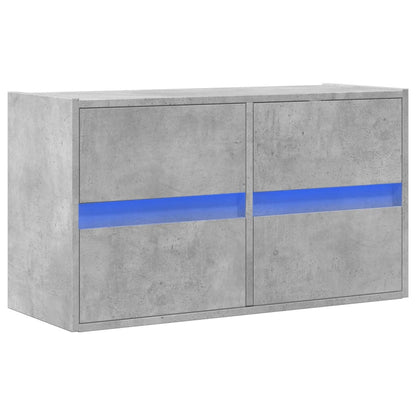 TV-Møbel Betonggrå TV-benk med LED-lys 80x31x45 cm
