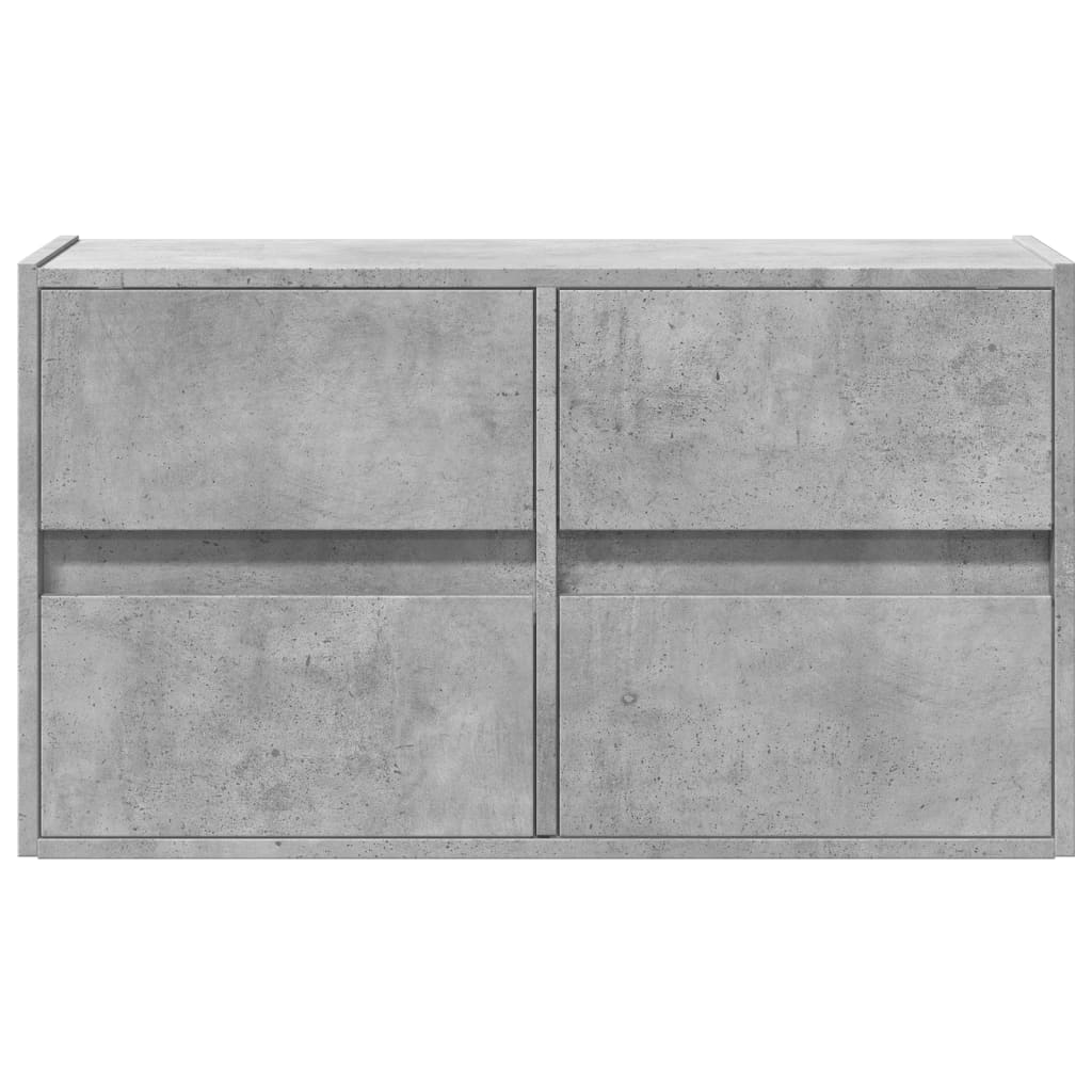 TV-Møbel Betonggrå TV-benk med LED-lys 80x31x45 cm