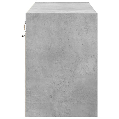 TV-Møbel Betonggrå TV-benk med LED-lys 80x31x45 cm
