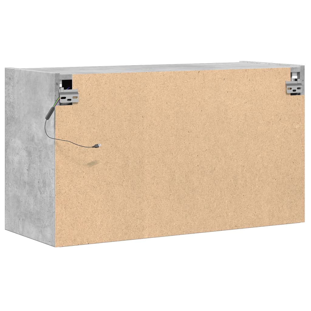 TV-Møbel Betonggrå TV-benk med LED-lys 80x31x45 cm