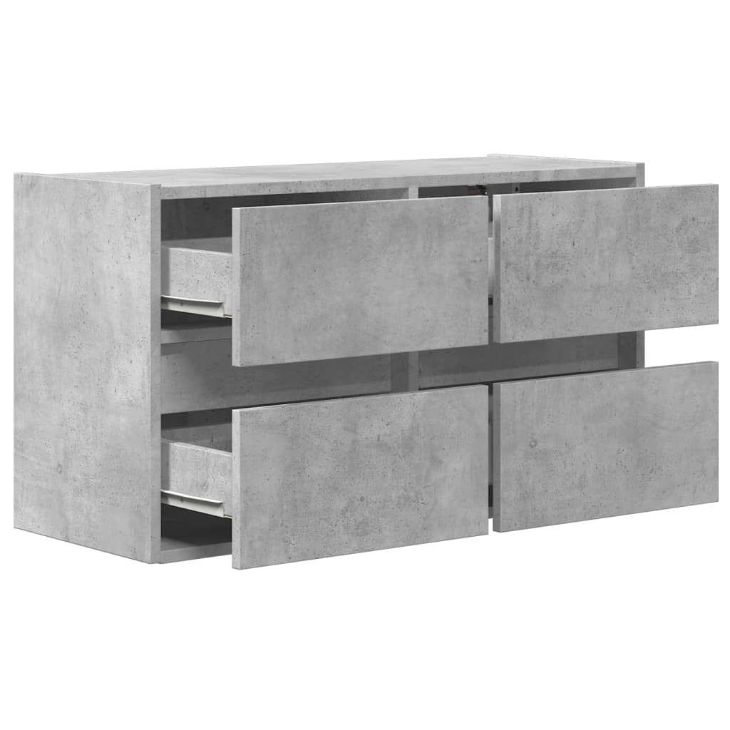 TV-Møbel Betonggrå TV-benk med LED-lys 80x31x45 cm