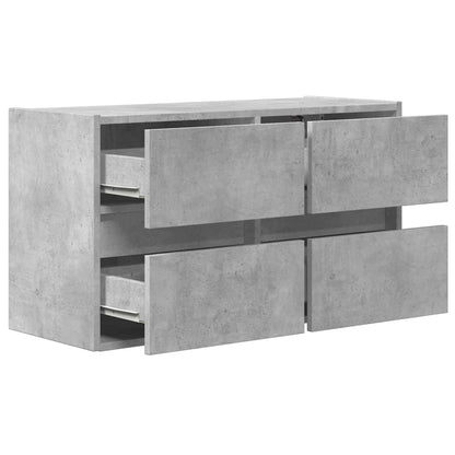 TV-Møbel Betonggrå TV-benk med LED-lys 80x31x45 cm