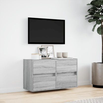 TV-Møbel Sonoma Grå TV-benk med LED 80x31x45 cm
