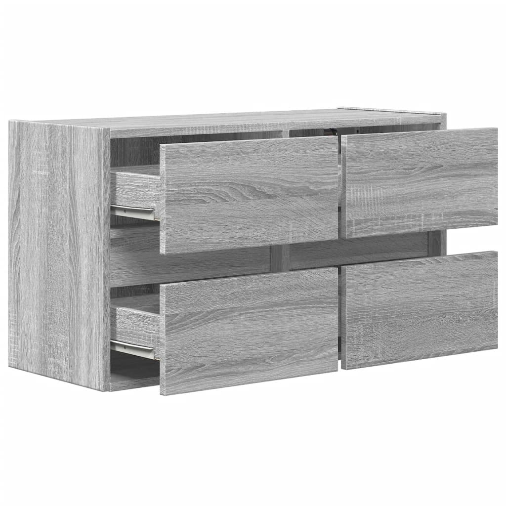 TV-Møbel Sonoma Grå TV-benk med LED 80x31x45 cm