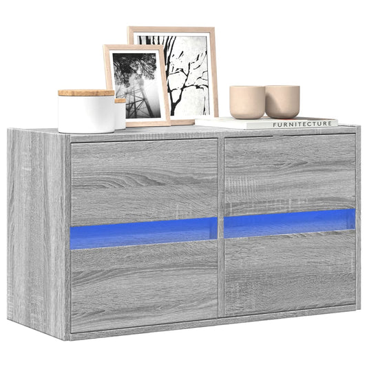 TV-Møbel Sonoma Grå TV-benk med LED 80x31x45 cm