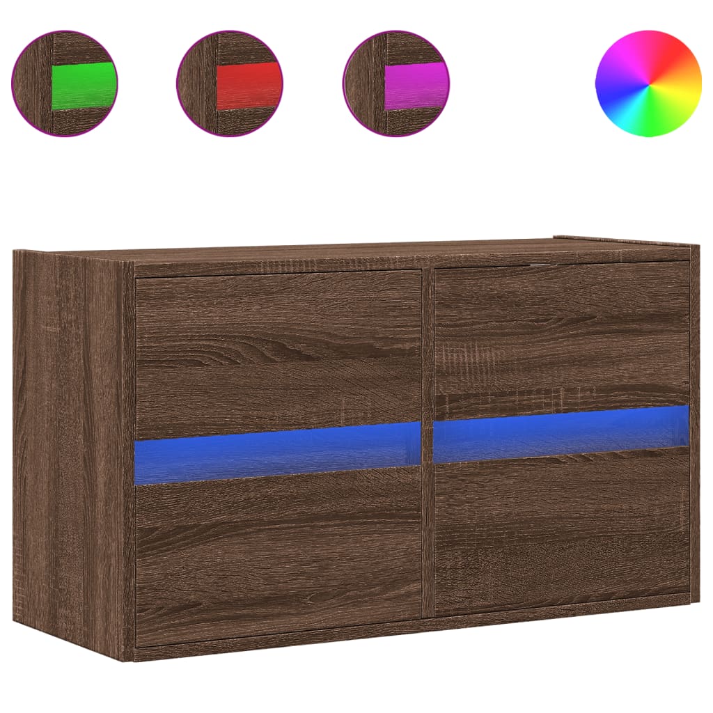 TV-Møbel Brun Eik TV-benk med LED 80x31x45 cm