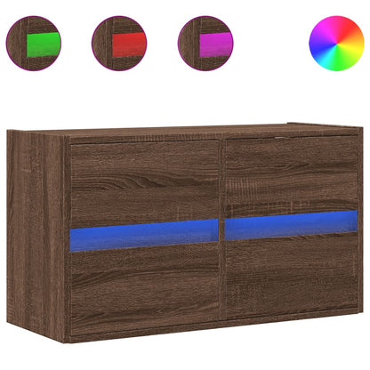 TV-Møbel Brun Eik TV-benk med LED 80x31x45 cm