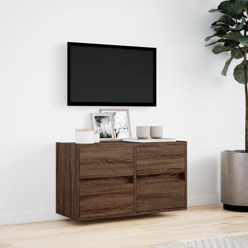 TV-Møbel Brun Eik TV-benk med LED 80x31x45 cm