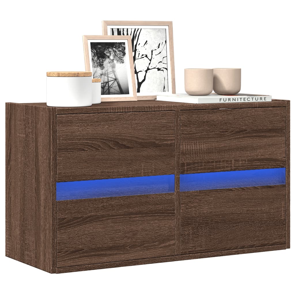 TV-Møbel Brun Eik TV-benk med LED 80x31x45 cm