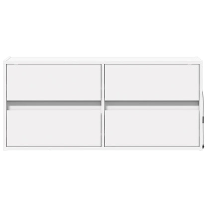 TV-Møbel Hvit TV-benk med LED 100x31x45 cm