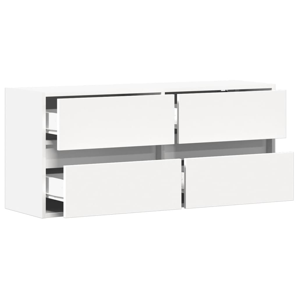 TV-Møbel Hvit TV-benk med LED 100x31x45 cm