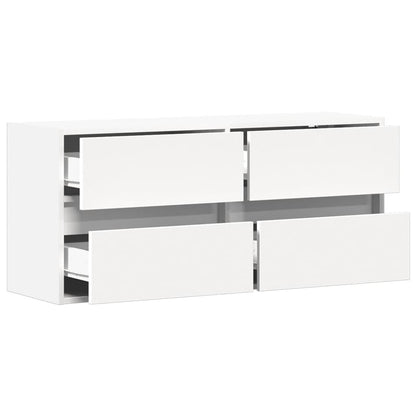 TV-Møbel Hvit TV-benk med LED 100x31x45 cm