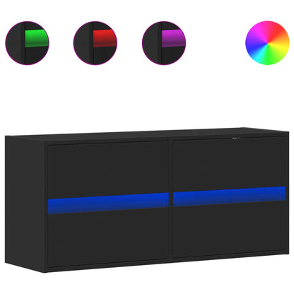 TV-Møbel Svart TV-benk med LED 100x31x45 cm