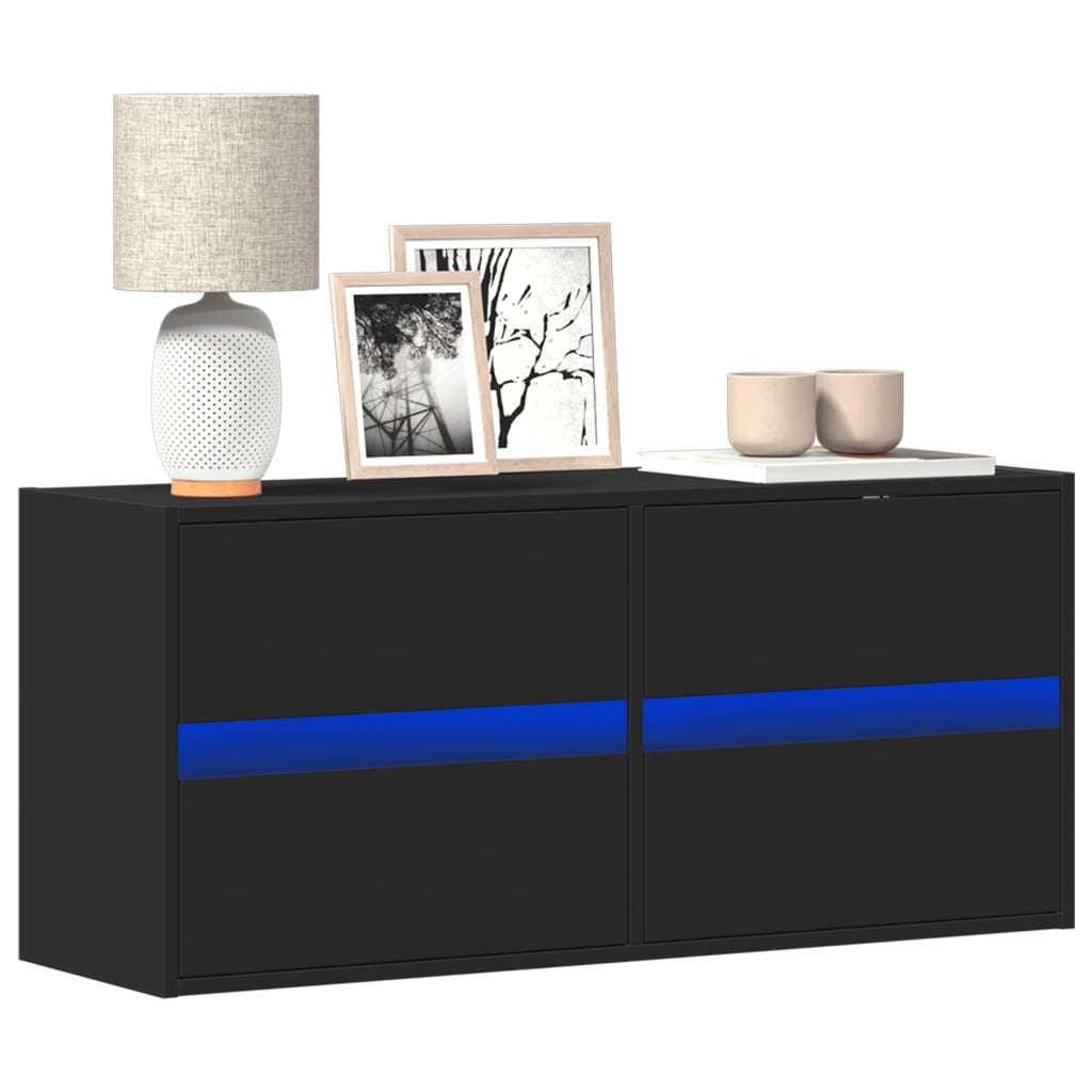 TV-Møbel Svart TV-benk med LED 100x31x45 cm