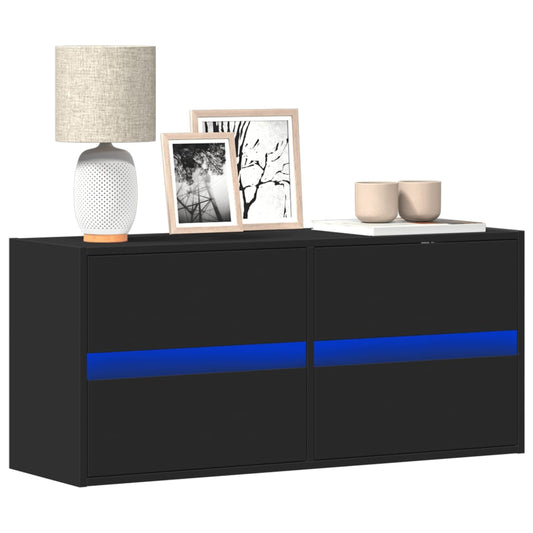 TV-Møbel Svart TV-benk med LED 100x31x45 cm