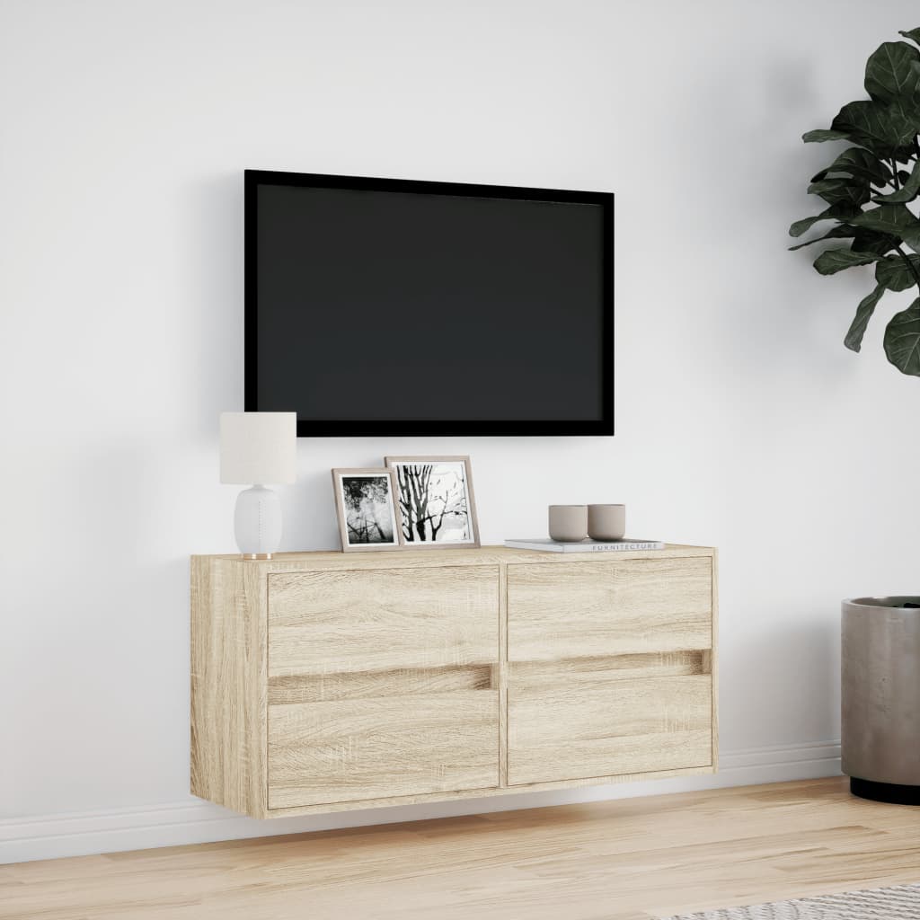 TV-Møbel Sonoma Eik TV-benk med LED 100x31x45 cm