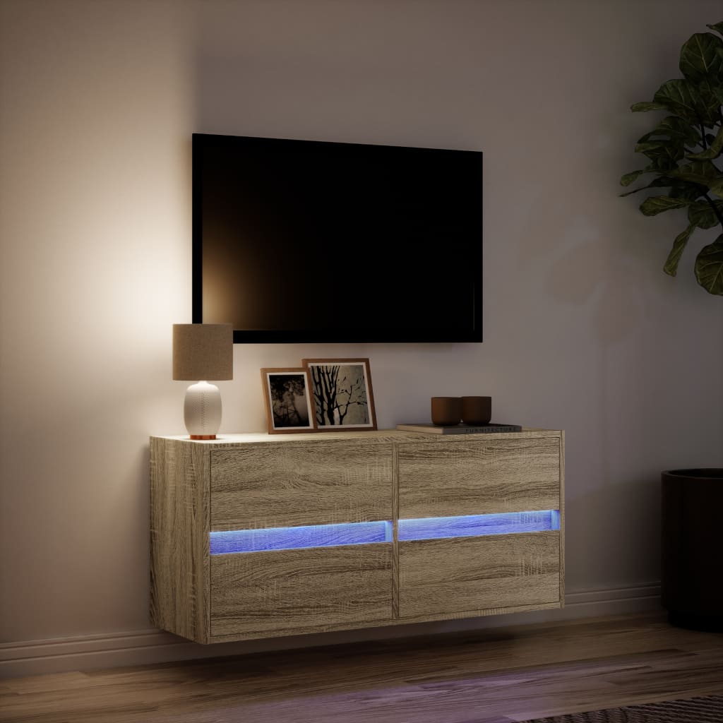 TV-Møbel Sonoma Eik TV-benk med LED 100x31x45 cm